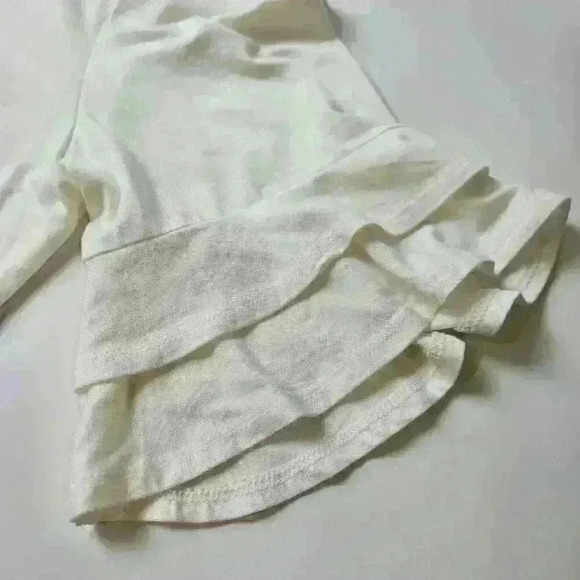 Maurices V Back White Flutter sleeve Top Medium - Picture 4 of 7